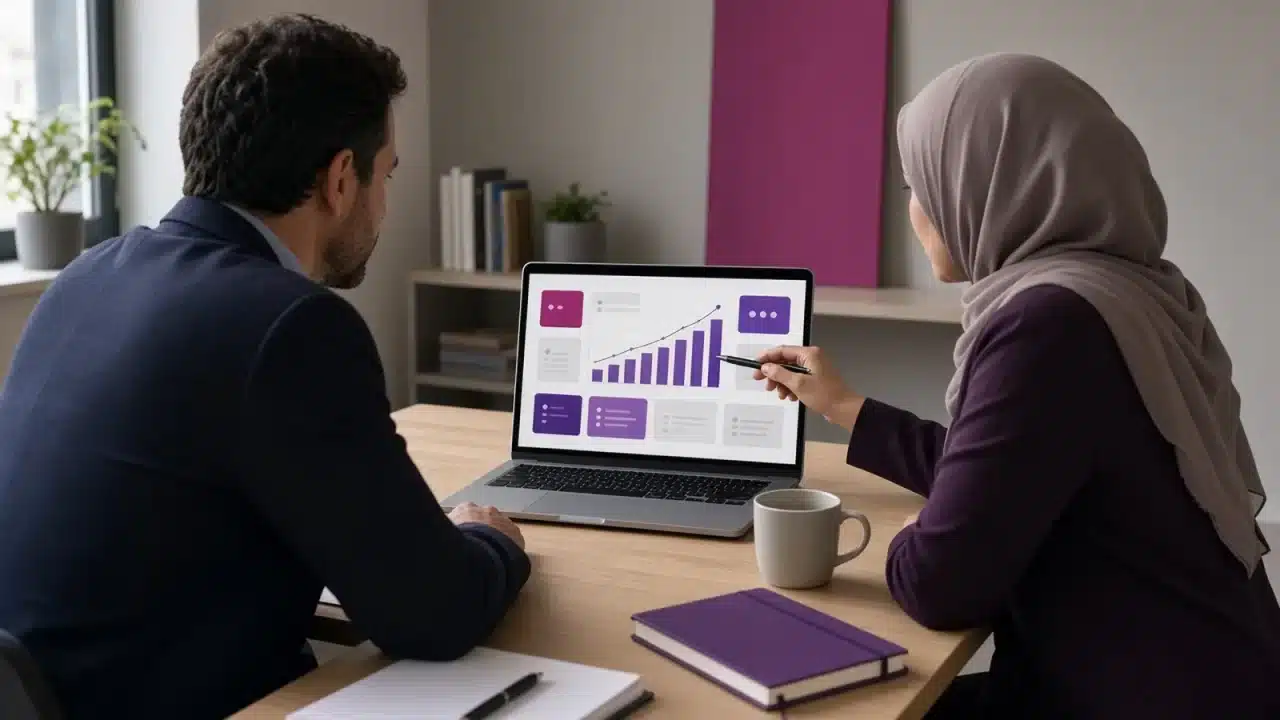 Managers review the metrics that show whether the company is reducing its reliance on referrals