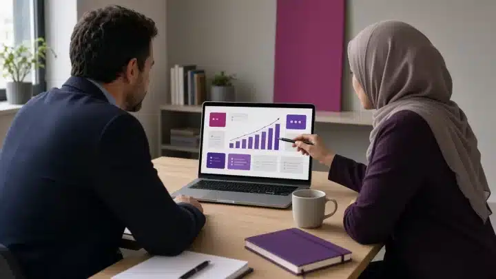 Gestores analisam em reunião os indicadores que mostram se a empresa está reduzindo a dependência de indicações